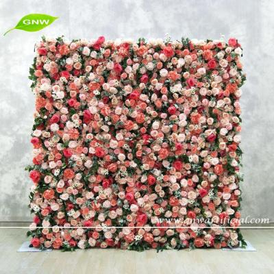 China Easy Assemble Wall Wedding Wholesale Custom White Rose Flower Backdrop Silk Artificial Decorative GNW Supplies Decoration for sale