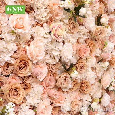 China GNW Natural Touch Customize Factory Artificial Rose Rolled Up Home Decoration Or Wedding Party Decorative Blush Rose Flower Wall for sale