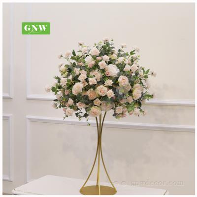 China Fashional GNW Hot Decorative Silk Ivory Ivory Ball DIY Pampas Hydrangea Artificial Silk Events Party Centerpiece Table Wedding Flower Ball for sale