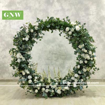 China > 5 years (indoor) GNW hot sale wholesale decorative silk flower stand circle supplies artificial roses flower events wedding heart-shaped halo Ri for sale