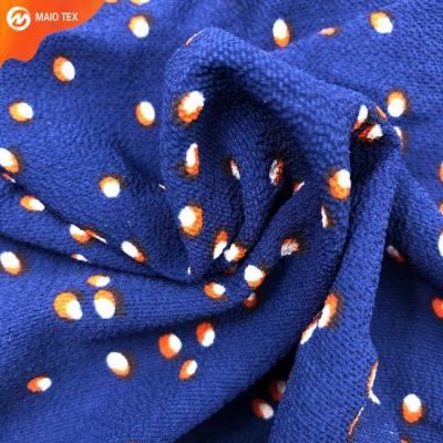 China Customerized Shaoxing textile sctock polyester cotton crepe ready print goods woven crepe bubble chiffon fabric for sale