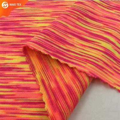 China Breathable Polyester 100 Space Dye Jacquard Single Jersey Sportswear Fabric For Tracksuit for sale