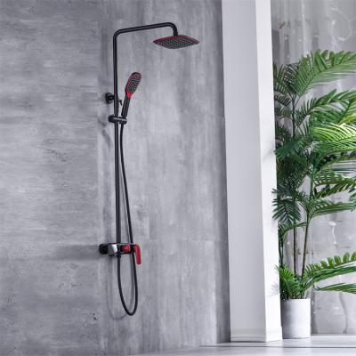 China With Sliding Bar Newly Designed Luxury Hotel Rain Shower Faucet Set Bathroom Tub Shower Set Wall Mounted for sale