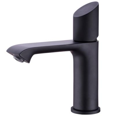 China Matte Black Metered Faucets Single-Hole Single-Hole Basin Mixing Tap Basin Faucet for sale