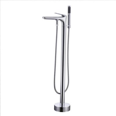 China Floor Mounted Design Free Sliding Bar Bathroom Tub Filler Shower Faucet Bathtub Faucet Shower Mixer Bathtub Filler Style Modern for sale