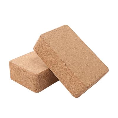 China Universal Wholesale 3*6*9inch 4*6*9inch Yoga Brick Customized Fitness Eco-friendly Cork Logo Odorless Non-slip Natural Yoga Block for sale