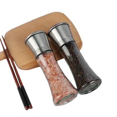 China Factory direct sales viable simple and beautiful glass the bottle spice seasoning pepper grinder for sale