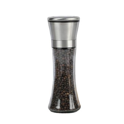 China Viable Manufacturers Promote Modern Design Stainless Glass Bottle Spice Seasoning Manual Pepper Grinder for sale