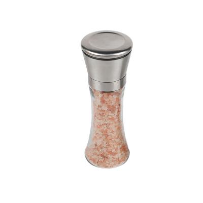 China Hot Selling Viable Seasoning Grinder Stainless Steel Bottle Spice Mill Glass Seasoning Jars for sale