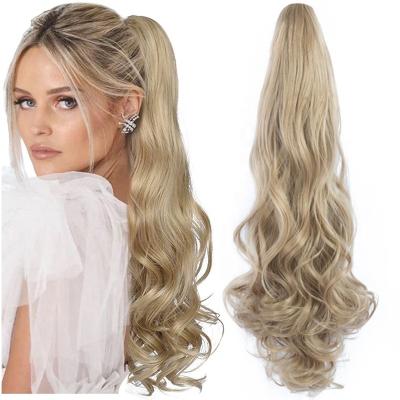 China Other Long Synthetic Pooch Claw Clip On Tail Hair Extensions Jaw Clip Heat Resistant Wig For Women Wholesale for sale