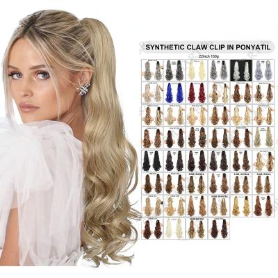 China Other Big Synthetic Ponytail Hair Extension Claw Clip In Ponytail Extension Hair Wig For Women Dai Party Wholesale for sale