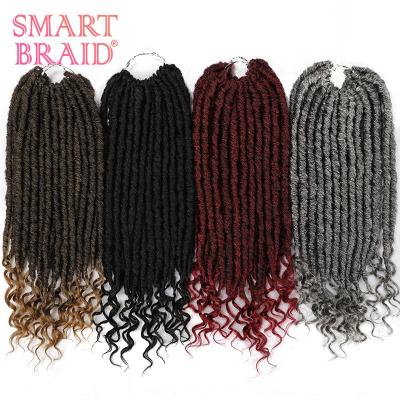 China New Soft Dread New Wave Ombre Synthetic Hair Premium Fiber Crochet Curly Sister Goddess Faux Locs Braids Hair Extensions for sale