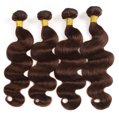 China Body Wave 2# Pre Color Brown Hair Bundles Brazilian Hair Weave Bundles 3 Bundle Deal 100% Body Wave Hair for sale