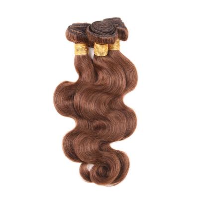 China Body Wave 4# Brown Hair Bundles Brazilian Hair Weave Bundles Straight Deals 100% Non Human Remy Hair 3 Bundles for sale