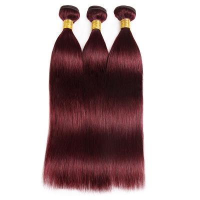 China 100% Brazilian Straight Weave Hair Extension Non-Remy St Long Human Hair 99j# Inch Straight Hair 10-24 Bulk Sale for sale