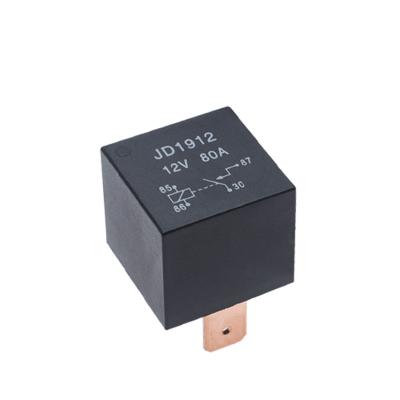 China JD1912 Foot 12V 24V 80A 1A 4pin Wide Current Large Copper Normally Open Relay Bare Return (Bare Return) for sale