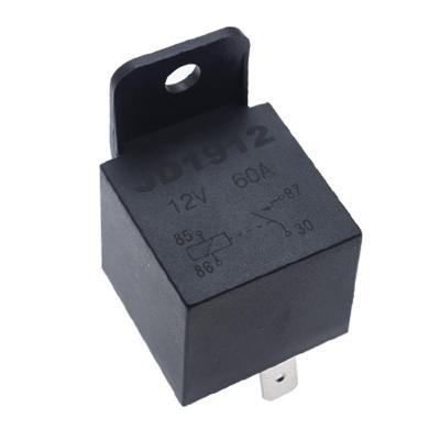 China JD1912 12V 24V 60A 1A 4pin normally open mini auto relay plastic back (plastic back for sale