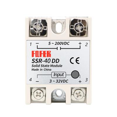 China Sealed DC Control DC Single Phase Solid State Relay 10DD 25DD 40DD 60DD 80DD 100DD for sale