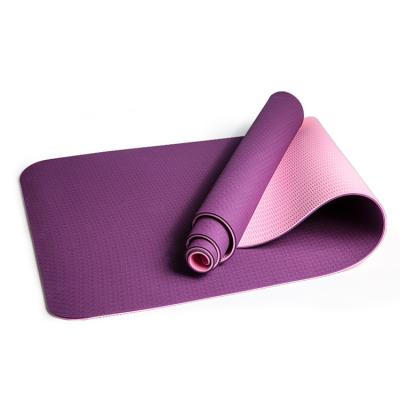 China Yoga Customized Two Color Strip Yoga Mat Non-Slip Thick Dance Fitness Mat for sale