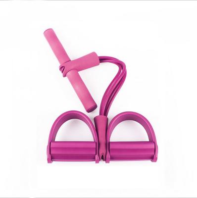 China Increase Strength Pink Color NBR Pedal Resistance Band Foam Handles Fitness Rope Pull Up Leg Resistance Band Tubes For Yoga Gym Exercise for sale