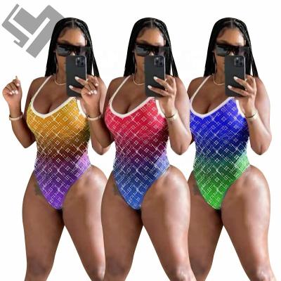 China Luxury Lady Sexy Backless One Piece Swimsuit Designer Bikini Bathing Suits 2023 Summer Breathable Swimwear Women for sale