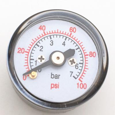 China Pump 0-7 Bar 25mm Air Compressor Pump Pressure Gauge Small Mini for sale