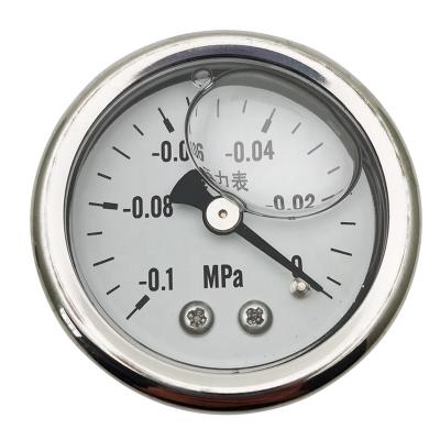 China SKA-CQ021-Y40 Rack Vacuum Oil Filled Pressure Gauge -0.1-0Mpa Back 1.57