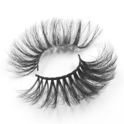 China 5D 25mm Strip Natural Soft Low Cost Synthetic Fiber Eyelash Super False Fluffy False Mink Eyelashes for sale