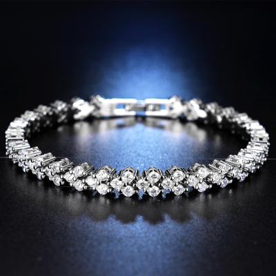 China High Quality/Fashion Hip Hop Jewelry Couples Bracelets White Copper Moissanite Diamond Bangle Charm Bracelet for sale