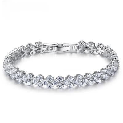 China Wholesale High Quality/Hip Hop Fashion Jewelry S925 Hot Selling Silver Women Charm Bracelet Zircon Bangle for sale