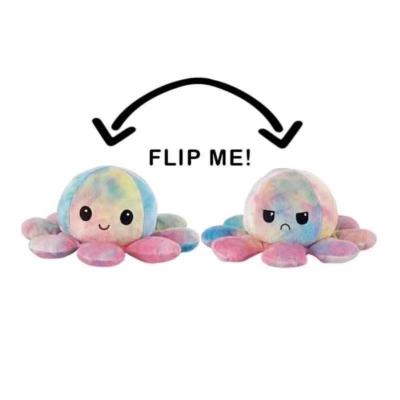 China Cute fun flip octopus doll light up toy with LED light flip octopus double-sided sequin printing octopus with light for sale