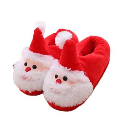 China Deco Christmas Bedroom Home Slippers For Kids Xmas Home Woman Slippers Santa Claus Family Plush Indoor Slippers for sale