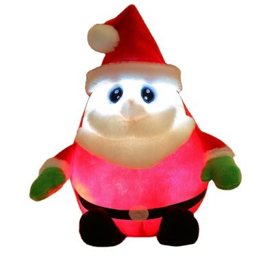 China Creative Luminous Led Song Santa Claus Light Toys Christmas Lights Santa Claus Plush Toy Christmas Led Toys for sale