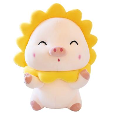 China Big Plush Pig Pillow Plushie Sunflower Plush Angel Pig Doll Toy Pig Plush Toys for sale