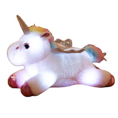 China Night Light Soft Stuffed Unicorn Plush Toy Led Light Up Stuffed Unicorn Light Up Toys For Kids Led for sale