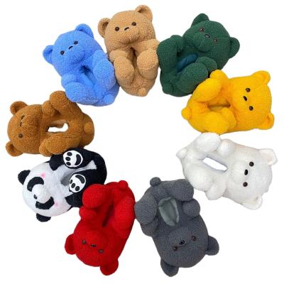 China Flatbed 2021 new Teddy Bear Slippers home cottonshoes lovely Teddy Bear Cat plush slippers for kids for sale