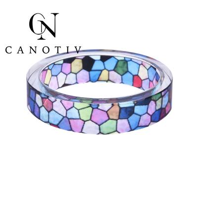 China Fashion Ring Women Handmade Dried Flower Epoxy Resin Transparent Multi Color Rings For Men for sale