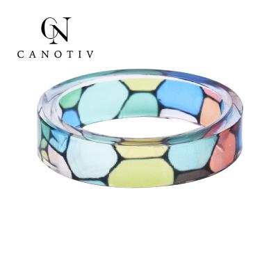 China Fashion Handmade Multi Color Epoxy Resin Ring Jewelry For Men Hot Selling Good Quality Wholesale Resin Rings for sale