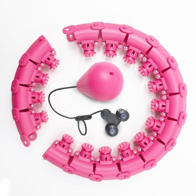 China Hoolah Smooth Magnetic Weight Loss Pink Spring Weighted Smart Hoola Hoops Hulahoop Hula-hoops Hula Ring Reifen 1 With Weight for sale