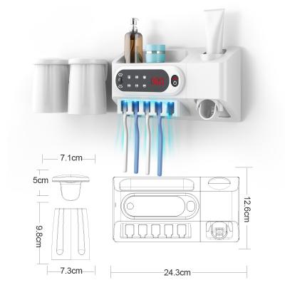 China Hot selling rechargeable wireless wall mounted multifunction Toothbrush Sanitizer Holder for sale