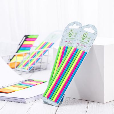 China PET Sticky Note Material Transparent Waterproof Long Index For Marker PET Fluorescent Colored Page Flags for sale