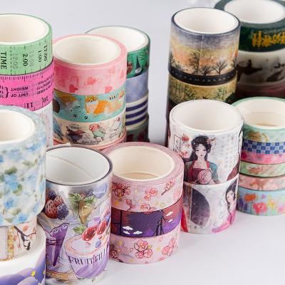 China Custom washi tape waterproof aluminum stamp washi tape printing eco-freindly self-adhensive sticker waterproof washi tape brand sticker for sale