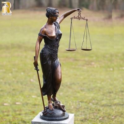 China Lady Justice Bronze Cast Figure Garden Statue Life Size Greek Reproduction Life Size Sculpture Roman Goddess Goddess for sale