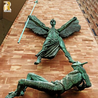 China Europe Factory Price Life Size Classic Casting Bronze Angel Wall Copper Sculpture for sale