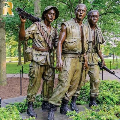 China Bronze Outdoor Vietnam Soldier Statue Of Three Life Size Famous Mount Soldiers Of Europe for sale