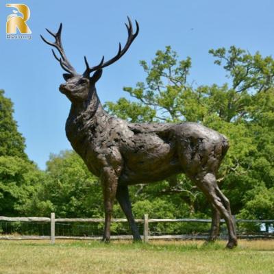 China Europe Outdoor Garden Decor Bronze Deer Statue And Elk Sculpture For Sale for sale