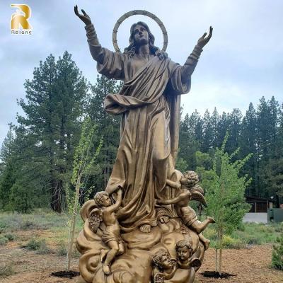 China Europe Custom Design Size Church Virgin Mary Bronze Casting Garden Statue for sale