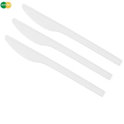 China Eco-friendly Quanhua CPLA Disposable Cutlery Stron Biodegradable Knife And Fork Set Disposable Cutlery for sale