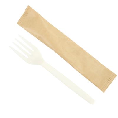 China PSM Quanhua OEM ODM Wrapped Disposable Fast Food Fork Spoon Biodegradable Plastic Cutlery for sale