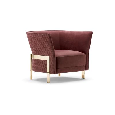 China Modern Opera Velvet Sponge High Density Stainless Steel Leisure Chair for sale